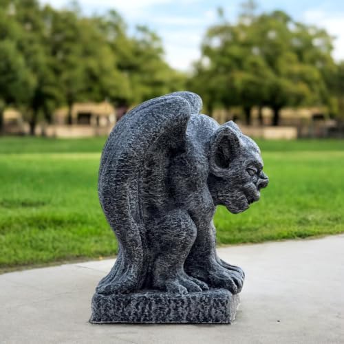 OLOMA Guardian Gargoyle Concrete Garden Statue Handmade Gothic Beast Sculpture Outdoor Yard Decor Mythical Creature Ornament Patio Lawn Porch Halloween Gothic Accent Fantasy Lover Gift - Image 5