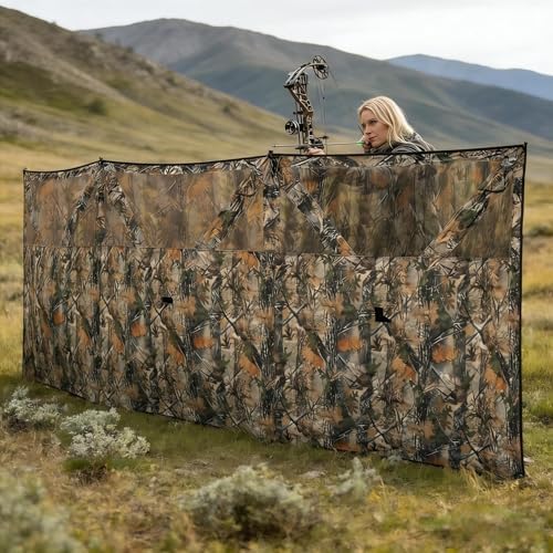Instant Setup 3-Panel Hunting Blind with One-Way Mesh, Camouflage Design by Unknown