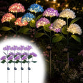 Fairy Hydrangea Solar Lights Outdoor Waterproof, 4Pcs Solar Flowers Outdoor Garden Realistic Artificial Flower Stake LED Garden Decor for Pathway Patio Yard Lawn (Purple (4Pcs)) by Unknown