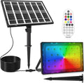 CLY Color Changing Solar Lights with Remote RGB Outdoor Solar Flood Light by CLY