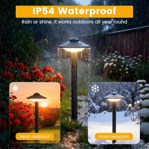 6 Pack Low Voltage Pathway Lights LED Garden Lights Warm White - Image 4