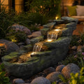 Outdoor Waterfall Fountain, 5-Tier Rock Fountain for Backyard by Havora
