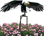 Garden Eagles Stake Ornament Art Bird Flapping Windmill Outdoor Metal Stake Rocking Balancing Flying Wind Spinner Yard Vintage Sculptures,Black,116 * 41cm - Image 2