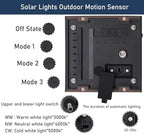 Solar Sconce Lights Outdoor, Motion Sensor, Dimmable Up and Down, Multiple Lighting Modes, Three Large Solar Panels, IP65 Waterproof for Yard Fence Patio Garage Porch, Modern Black Shell - Image 5