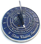 NauticalMart 25th Anniversary Sundial Gift – Silver Wedding Gift for Couples, Parents, Husband & Wife Present to Celebrate 25 Years of Marriage and Togetherness by NauticalMart