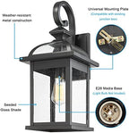 Darkaway Outdoor Lights Fixtures Wall Mount, Large 22inch Outdoor Wall Sconce Lights with Seeded Glass Waterproof Outside Exterior Lights Fixture for House Front Porch Patio （Large, Black） - Image 4