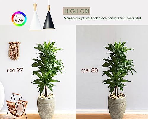 Hanging Grow Light, 20W Full Spectrum Pendant Grow Lights 15FT Power Cord, Decorative Grow Light for Indoor Plants, Flowers, Garden (Ceiling Mounted Hooks&Wall Mounted Bracket Included) - Image 5