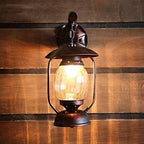 American Country Barn Lantern Iron Glass Lampshade Kerosene Oil Wall Light Antique Metal Aisle Dining Room Cafe Bar Wall Lamp Fixtures Vintage Industrial Loft Wall Sconce - Image 3