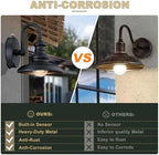 LONEDRUID Dusk to Dawn Sensor Outdoor Gooseneck Barn Light Fixture Brown - Image 4