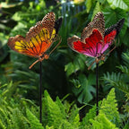Metal Solar Garden Light Colorful Butterfly, Yellow - Image 6