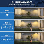 Peasur Solar Lights Outdoor Motion Sensor Waterproof, 6Pack 140LED White Solar Powered Fence Lights, 3 Modes Security Wall Lights for Garden Yard Outside Warm - Image 4
