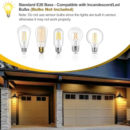 TOBUSA 2-Pack Dusk to Dawn Outdoor Wall Lights, 10’’ Waterproof Farmhouse Gooseneck Outdoor Barn Light, Anti-Rust Vintage Black&Gold Outside Wall Sconce Lights for House Porch Garage - Image 3