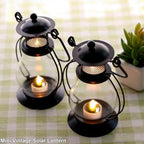 Solar Hanging Lanterns Outdoor Waterproof, Vintage Mini Metal Lantern with Flickering Solar Powered Tea Lights, Perfect Chargeable Solar Lights for Backyard Patio Garden Fence Tree Decoration-4Pack - Image 2
