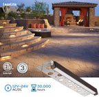 LEONLITE 4-Pack 12 Inch LED Hardscape Lighting, 3W/5W/7W, 2700K Soft White - Image 5