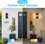 VerRon Outdoor Wall Light Fixtures, Modern Exterior Wall Lanterns, 2-Pack - Image 5