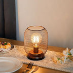 TRIROCKS Set of 4 Battery Operated Lamp LED Table Lantern, Metal Cage Cordless Lamps with LED Bulb，Vintage Decorative Outdoor Lantern for Weddings, Parties, Patio, Events for Indoors Shelf Decor - Image 5