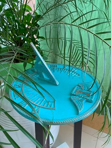 Brass Sundial 10" Turquoise Blue Vintage Sundial for Yard Decorations Outdoor Garden Art Gift Sundials, Birthday Gift, Anniversry Sundial, Couple Gift Idea by Unknown
