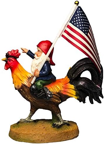 Funny Guy Mugs Gnome Riding A Rooster Garden Gnome Statue- Indoor/Outdoor Garden Gnome Funny Sculpture for Patio, Yard or Lawn - Image 6