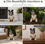 Tuxedo Border Collie Statues Outdoor Decorative, Dog Memorial Statue for Yard Lawn Patio Porch, Garden Pet Grave Marker Figures, - Image 3