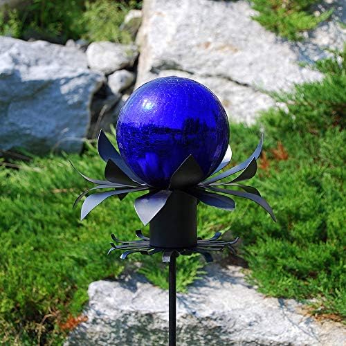 Achla Designs 6-Inch Crackle Gazing Globe Ball, Blue - Image 4