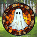 Cute Ghost Halloween Mosaic Acrylic Suncatcher by AVAGAN