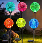 Solar Garden Lights, 6 Pack Multi-Color Changing Solar Globe Lights Outdoor Waterproof Decorative for Yard, Powered Glass Ball Garden Lights for Patio Decoration (6pack) by HOOEN