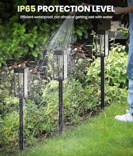 NEWMESSI Solar Path Lights, 8 Pack, 3 Heights, Warm White, IP65 - Image 3