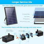 Biling 8W Solar Fountain Pump, Solar Water Pump with 3600mAh Battery Backup Work All Day, 5ft Tubing 5 Nozzles, Solar Fountain for Bird Bath, Garden Pond, Fish Tank and Hydroponics - Image 2