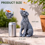 Goodeco Dog Statue with Solar Butterfly Garden Decor - Image 2