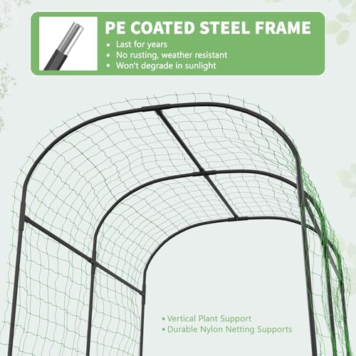 DoCred Tall Garden Arch Trellis for Climbing Plants, 83 Inch Tall Metal Plant Support Trellis Archway for Climbing Vine Vegetable/Fruit/Flower Outdoor Yard Lawn Garden Arch Tunnel Trellis - Image 3