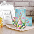 Flameless LED Candles with Remote Battery Operated Candles with Timer 2 Pack Outdoor Lanterns for Porch Pillar Lights for Home Decor, Happy Easter Rabbit Egg Print - Image 4