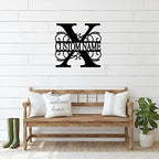 X Custom Name Initial Letter Monogram Metal Sign Modern Iron Metal Wall Sculpture Artwork Sign Distressed Metal Door Hanger Sign Bar Sign for Backyard Workshop Cottage Home Decor 24 Inch - Image 5