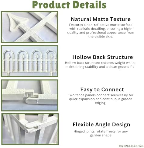 LaLaGreen Landscape Edging Panels (24in, 20 Pack) Garden Border Flower Fence - Image 4