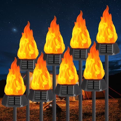 Toodour Solar Halloween Lights Outdoor, 8 Pack Solar Torch Light Waterproof by Toodour