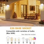 Outdoor Wall Light Fixture, Metal Glass, White, 2 Pack - Image 3