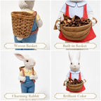 2pcs Bunny Garden Statues, 16.14in Resin Weatherproof Outdoor Decor - Image 3
