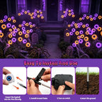 Halloween Decorations Outdoor, 6 Pack 36 LED Purple and Orange Solar Scary Eyeball Swaying Lights, Solar Firefly Light Waterproof Outdoor Lights for Halloween Yard Garden Party - Image 5