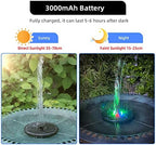 Solar Powered Fountain 4W Bird Bath Fountains Pump Upgraded Glass Panel Fountains with Color LED Lights 7 Nozzles & 4 Fixers for Garden Small Pond Outdoor Swimming Pool Fish Tank - Image 3