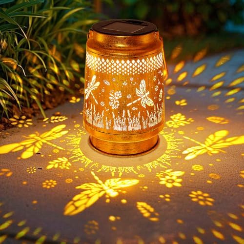 Solar Lanterns Outdoor Dragonfly Garden Decor, Birthday Gifts for Women Mom - Image 3