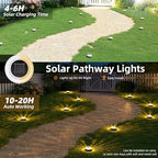 VOLISUN Solar Ground Lights Outdoor,8 Pack Flat Solar Pathway Lights - Image 2
