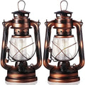 Hortsun 2 Pieces 8 Inch Vintage LED Hurricane Hanging Lantern by Hortsun