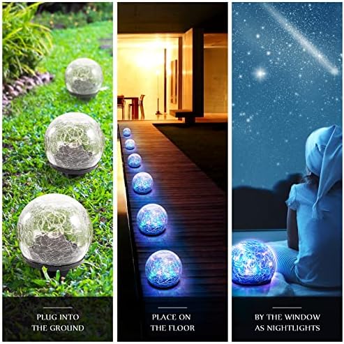 Honoson 8 Pcs Decorative Solar Globe Lights Outdoor Waterproof, 3.9 Inch - Image 6