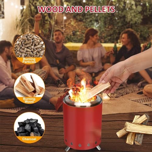 Portable Tabletop Fire Pit with Carry Bag, 360° Low-Smoke Stainless Steel Fire Bowl, Foldable Legs & Easy Clean for Camping,Beach, Bonfire Pits for Outdoor Ambiance(18cm) - Image 5