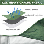 MECCANIXITY Zipper IBC Tote Cover 275 Gallon, 420D Heavy Oxford Waterproof Sunshade Rain Barrel Water Tank Protective Cover for 1000L Outdoor Garden, (39.37 x 47.24 x 45.66 Inch, Green) - Image 4