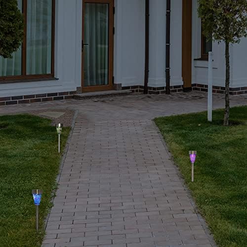 Northlight 3 Mosaic Stained Glass Solar Powered LED Pathway Markers 15.5" - Image 3