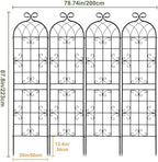 2.2M（86.7" H x 19.7" W） Black Iron Garden Trellis for Climbing Plants, 4PCS Metal Flower Support with Scroll Design & Powder Coating, Outdoor Decor for Roses, Vines, Patio, Yard, Fence - Image 3