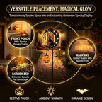 Solar Halloween Black Cat & Pumpkin Moon Garden Stake Light,2-in-1 Waterproof Outdoor LED Yard Decor with Hanging Lantern,Auto Dusk-to-Dawn Lawn Ornament for Pathway,Patio, Walkway (Black-B-2PCS) - Image 2