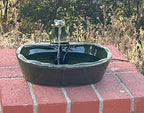 ASC Solar Powered Ceramic Green Frog Water Fountain Kit Garden Patio Bird Daytime Running Version - Image 2