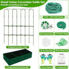 ROADPLUM Cucumber Trellis for Climbing Plants with Grow Bag, 61" Tall Metal U-Frame Garden Trellis for Raised Bed with Garden Netting and Plant Clip Plant Ties for Vegetables, Squash, Pea, Grape - Image 3