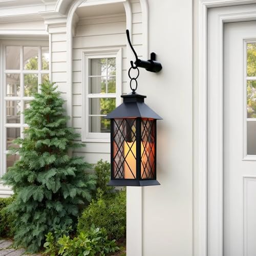 JOIONE Black Decorative Candle Lanterns, 2 Packs 14" Waterproof Porch Decor - Image 5